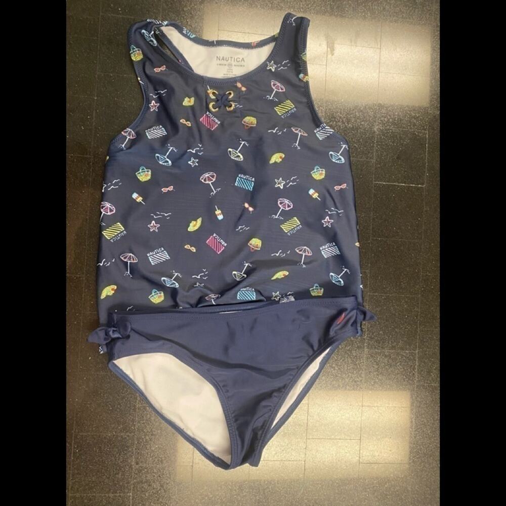 NAUTICA GIRLS TWO PIECE SWIMWEAR SIZE L (12-14)